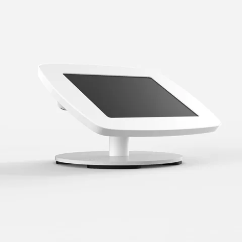 Bouncepad Original Counter in white, a tablet enclosure on a weighted round base